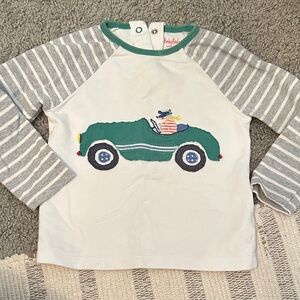 Mini Boden Long Sleeve Shirt with Green Car Design